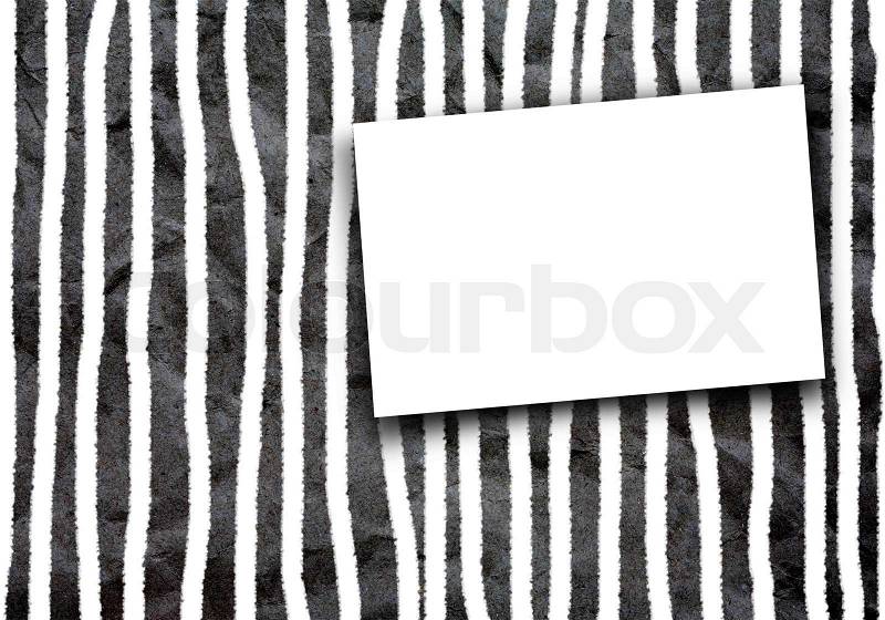 Card on zebra pattern paper, stock photo