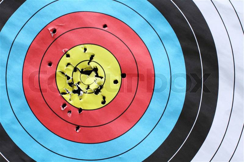Inspiration to successful with archery target, stock photo