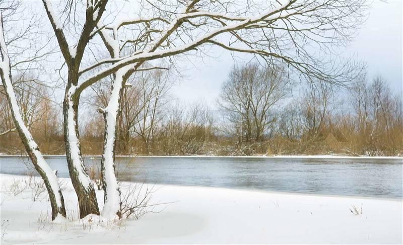 Winter river, stock photo