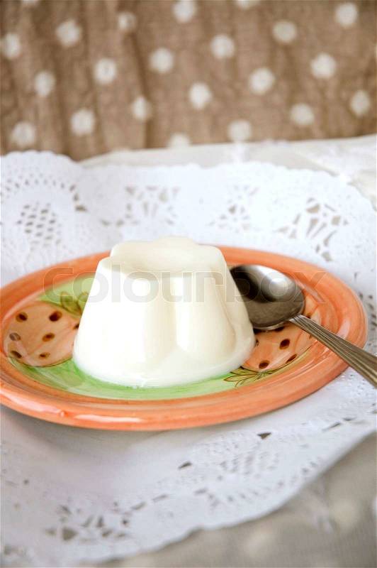 Milk pudding, stock photo