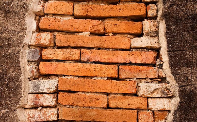 Big rectangle brick wall, stock photo