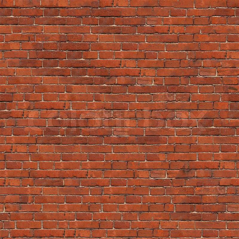 Dark Red Brick Wall Texture. Grunge Seamless Tileable Texture, stock photo
