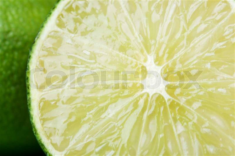 Closeup of fresh lime background, stock photo