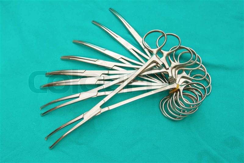 The artery forceps & clamps,surgery instrument, stock photo