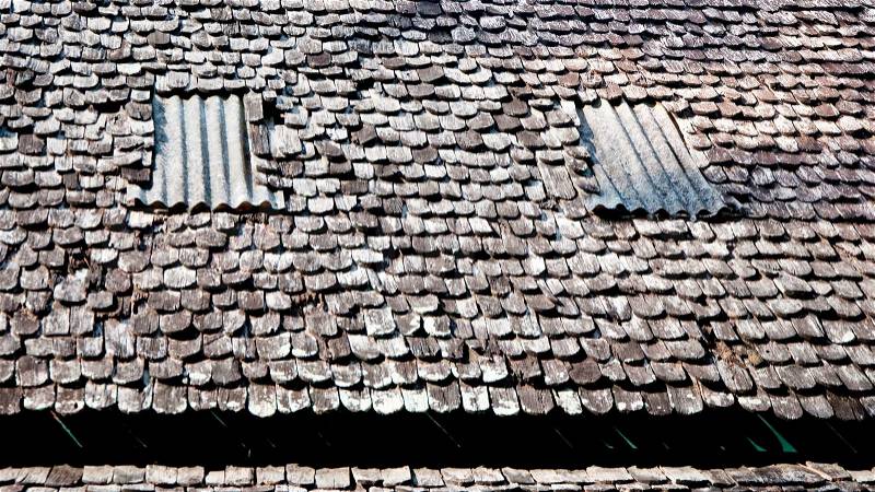 The Bark tiles of roof, stock photo