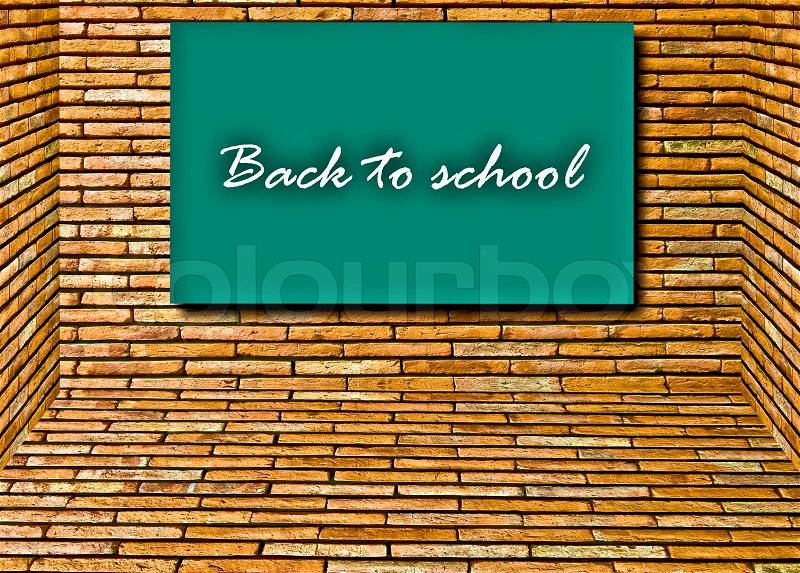 The Text back to school on blackboard, stock photo