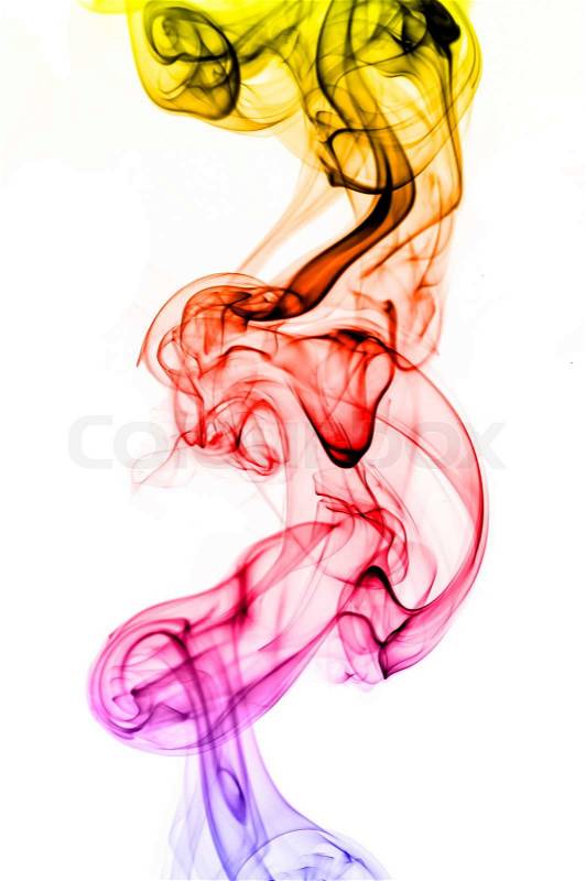 Colored smoke isolated, stock photo
