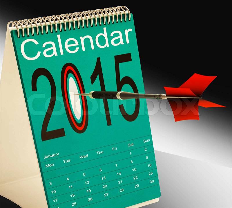 2015 Schedule Calendar Showing Two Thosand Fifteen, stock photo