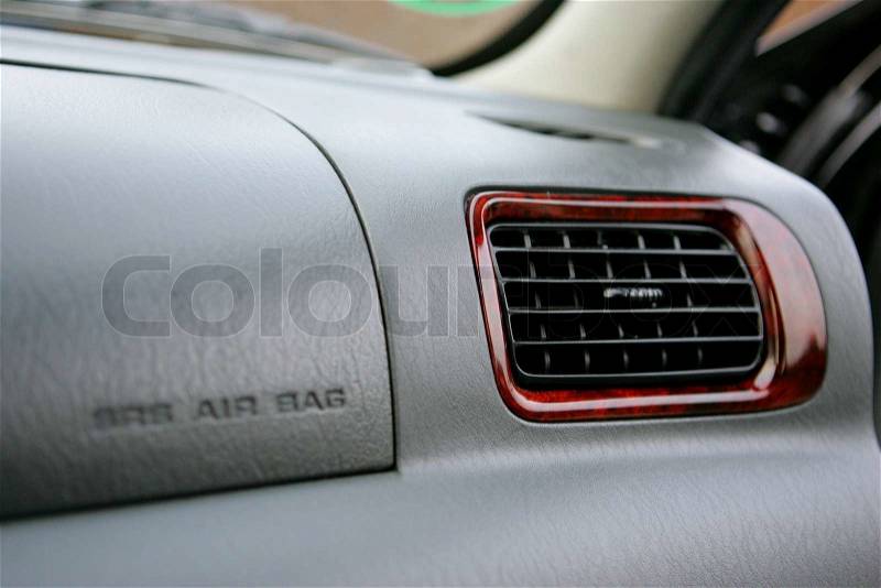 Airbag on car\'s dashboard, stock photo