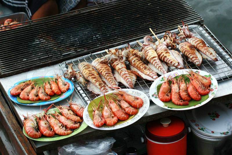 Sea Food at Floating Market, stock photo