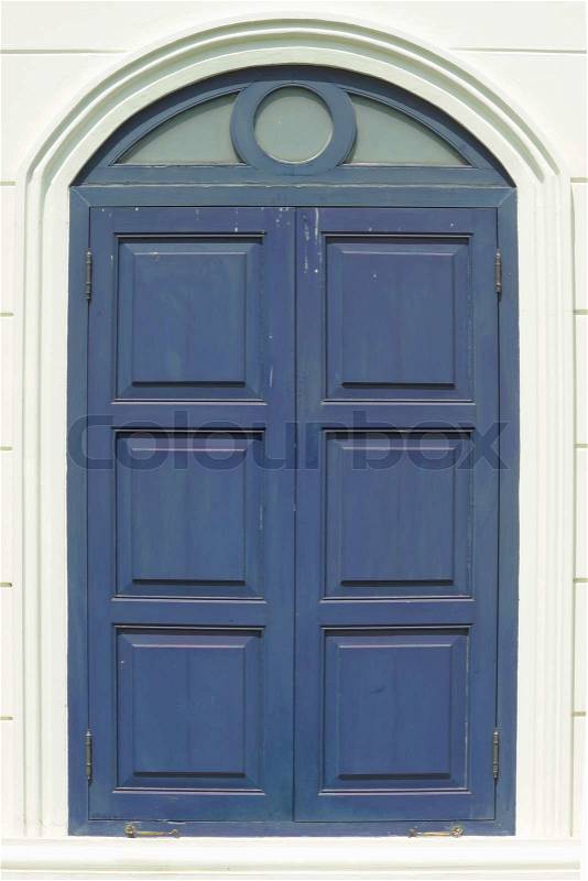 The blue window Colonial style, stock photo