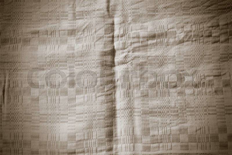 Abstract Tiled Fabric Sepia Background, stock photo
