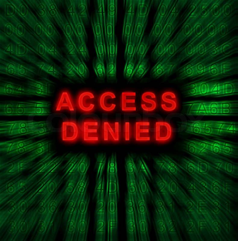 Word Access denied on digital background, stock photo