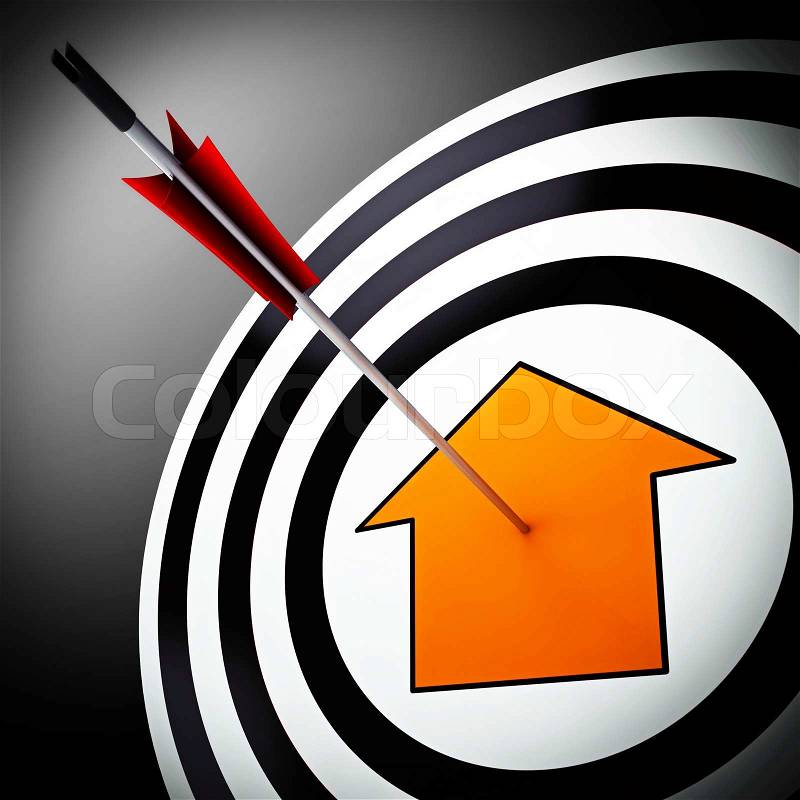 Target Arrow Up Shows Aiming To Succeed, stock photo