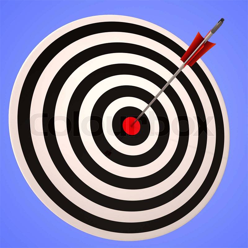 Bulls eye Target Showing Precise Winning Strategic Goal, stock photo