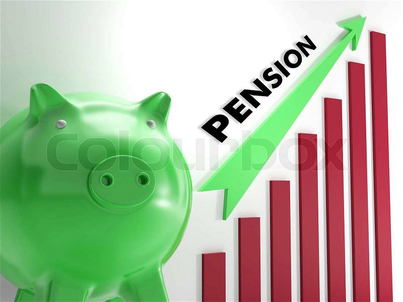 Raising Pension Chart Shows Personal Growth Or Successful Balance, stock photo