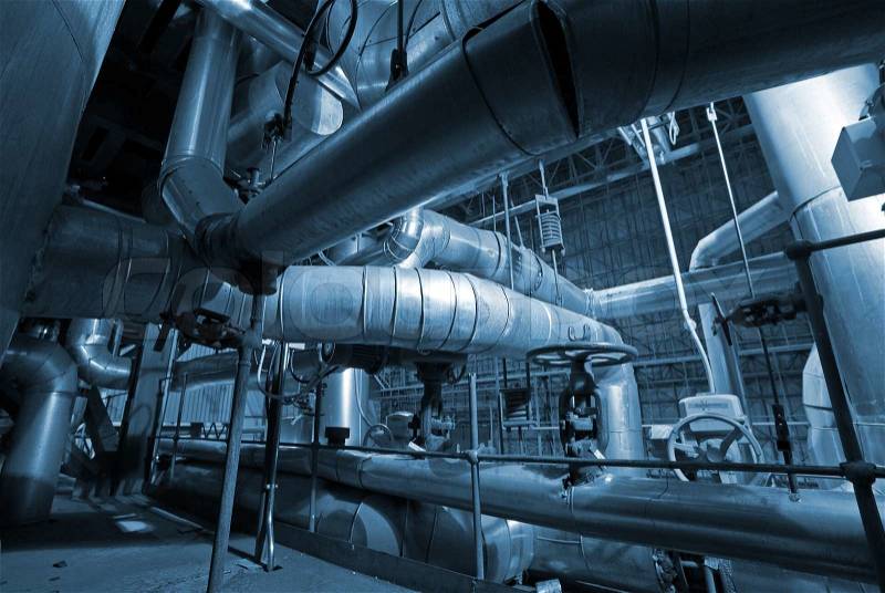 Industrial pipes and machines , stock photo