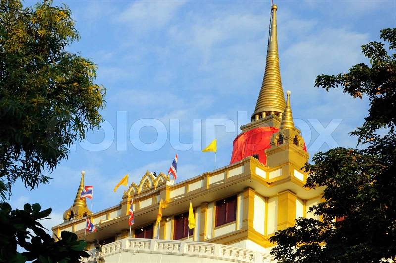 Golden Mount stay in Wat Saket Bangkok, Thailand , stock photo