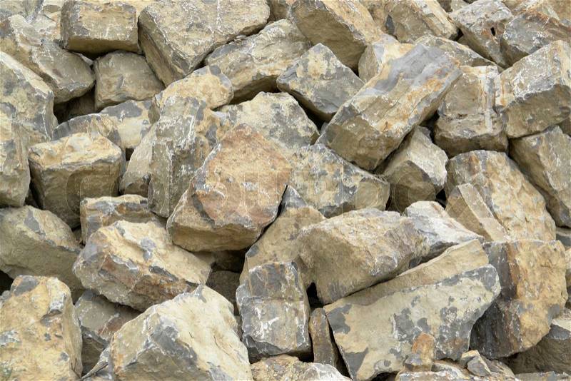 Detail of a stone pile with big stones, stock photo
