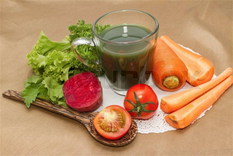 Mix vegetable juice,healthy green juice, stock photo