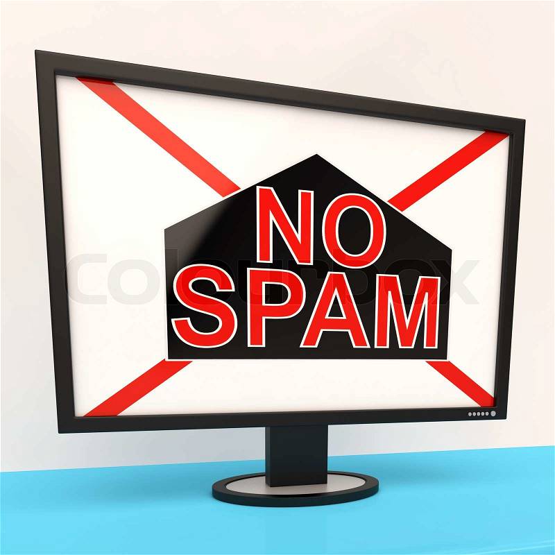 No Spam Showing Unwanted Undesired Trash Mail, stock photo