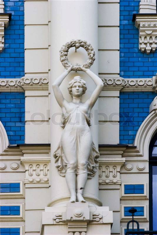 Detail of Art Nouveau building, stock photo