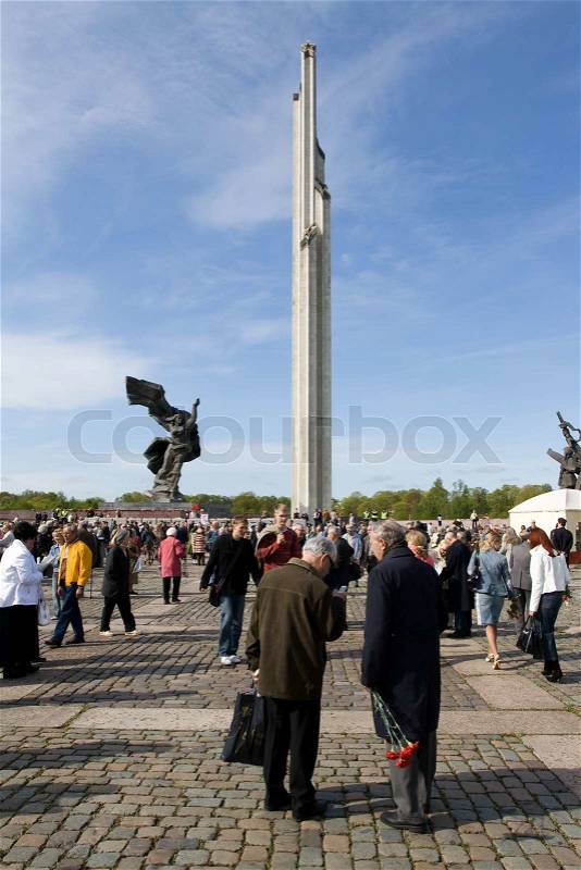Celebration of Victory Day Eastern Europe in Riga, stock photo