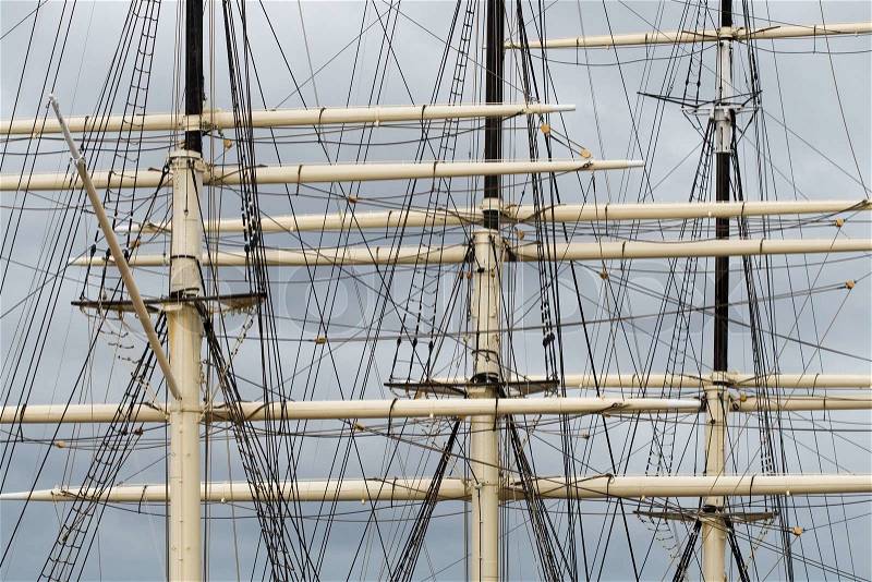Tall ship rigging, stock photo