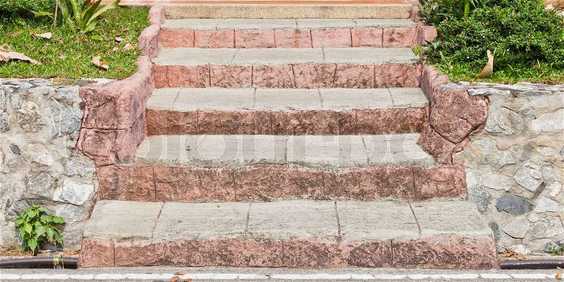 Stone stair way in park, stock photo