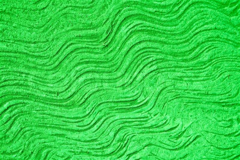 The Wave pattern on green cement floor background, stock photo