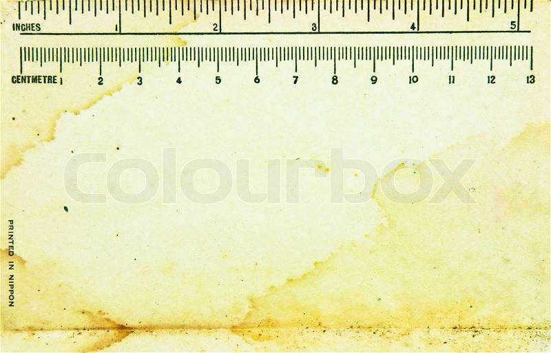 The Vintage paper about measure print in japan long time ago isolated on white background, stock photo