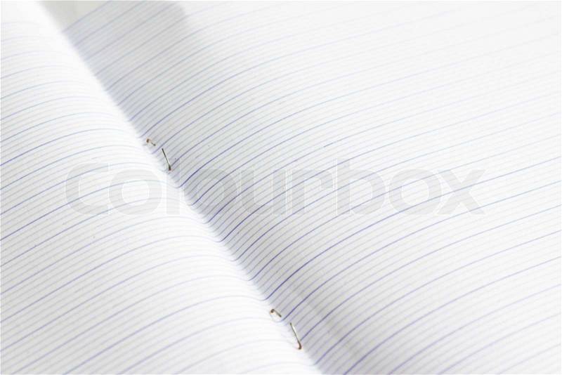 Notebook on white background, stock photo