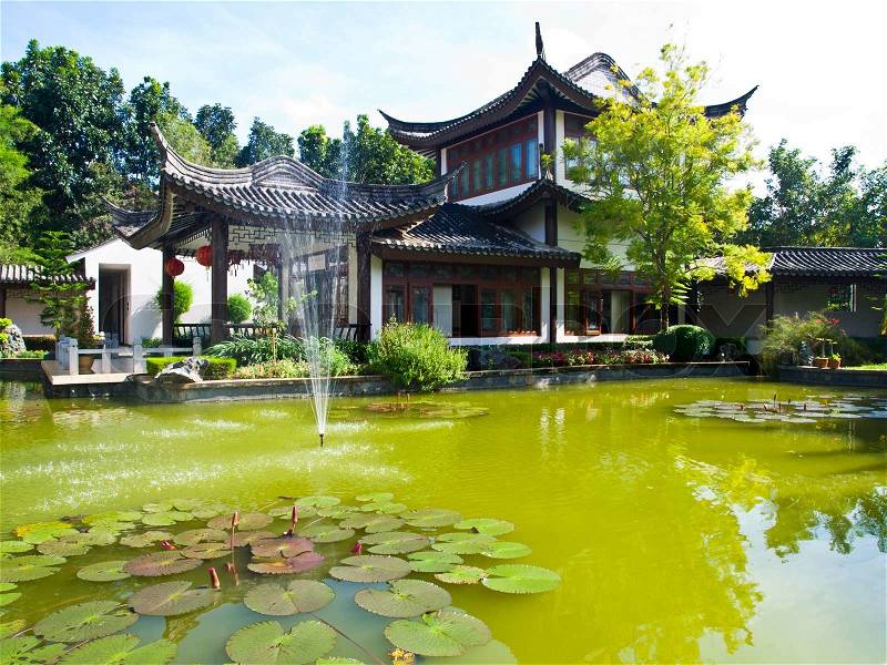 Sirindhon Chinese cultural center, Mae Fah Luang University, Chiang Rai, Thailand, stock photo
