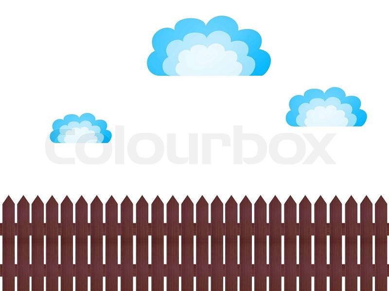 A close up shot of a wooden picket fence, stock photo