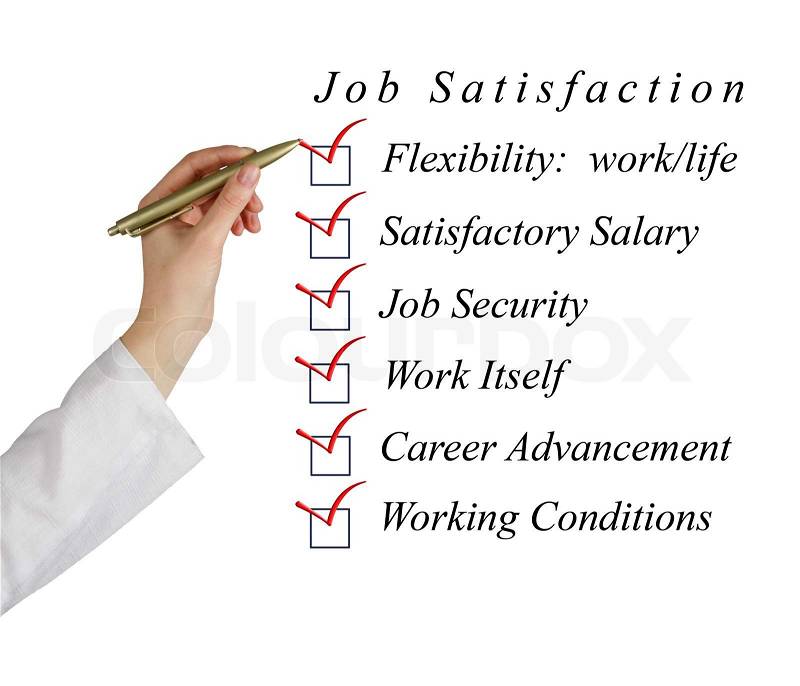 Job satisfaction list, stock photo