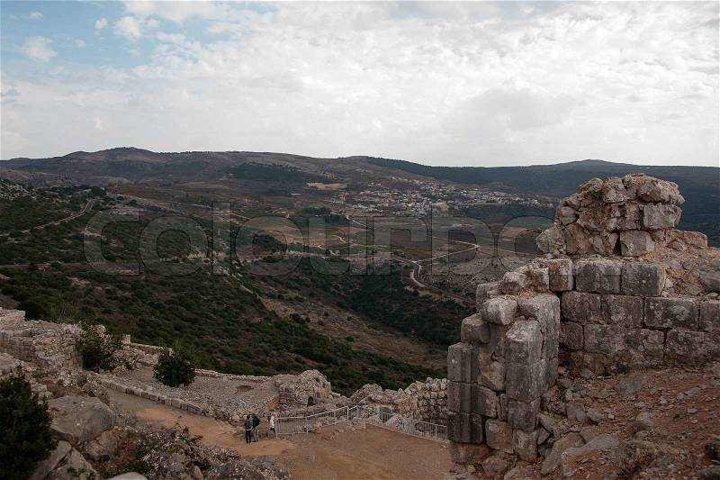 Castle ruins in Israel tourosim and travel, stock photo