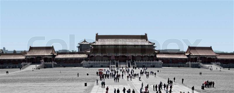 Scenery at the Forbidden City in Beijing China. The Forbidden City was the imperial palace from the Ming Dynasty to the end of the Qing Dynasty, stock photo