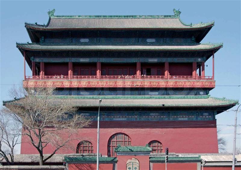 Building of the Forbidden City in Beijing China. The Forbidden City was the imperial palace from the Ming Dynasty to the end of the Qing Dynasty, stock photo