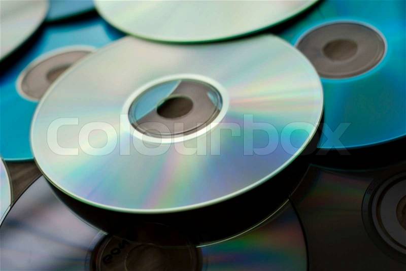 Pile of few compact discs cd, stock photo