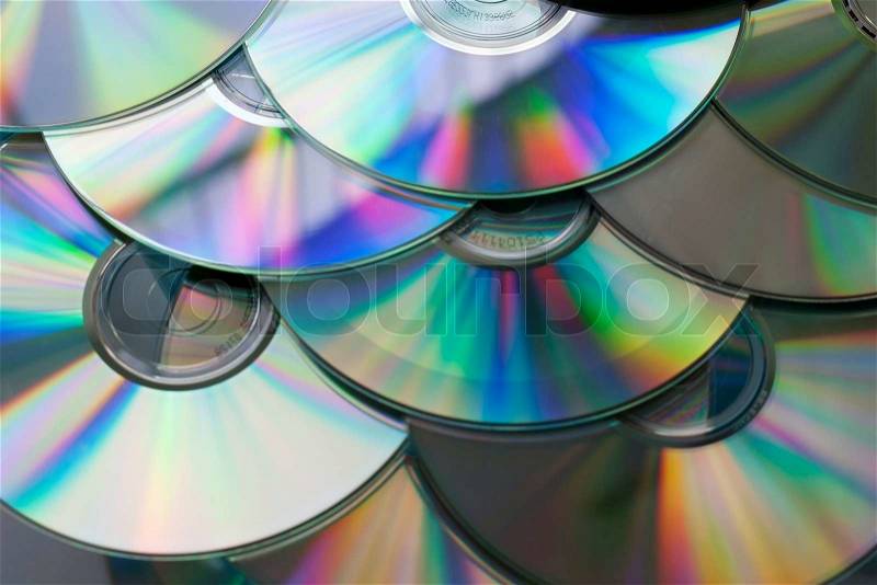 Pile of few compact discs cd, stock photo