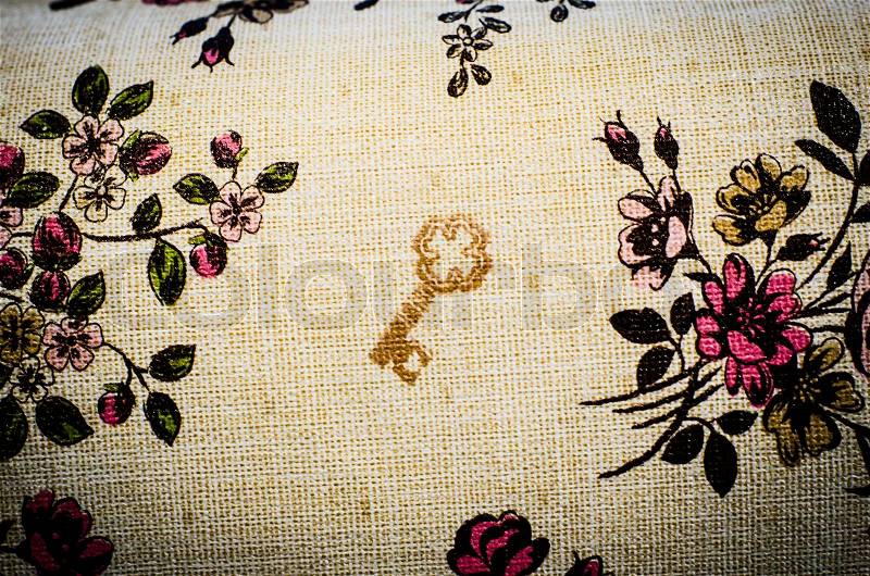 Vinage Flower on table cover sheet, stock photo