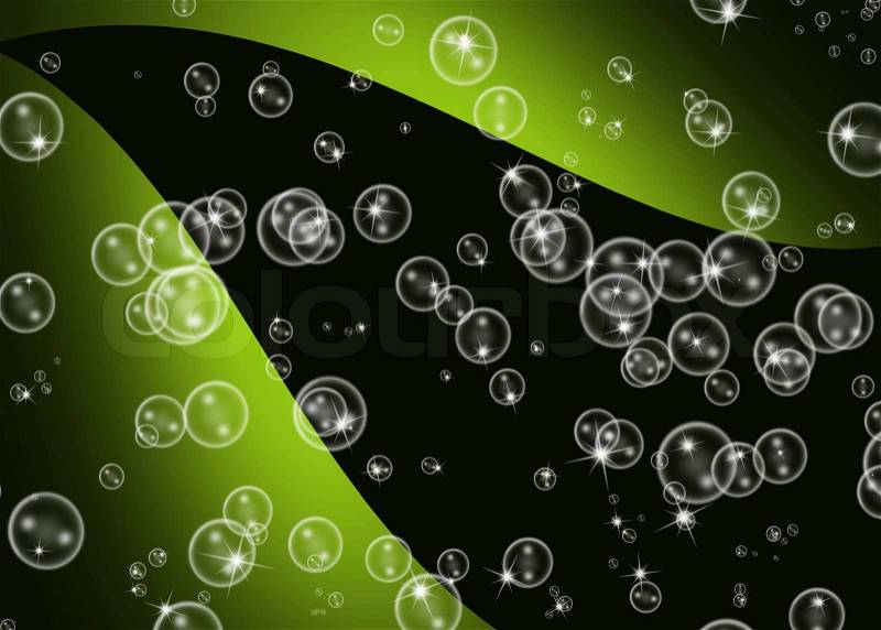 Abstract bubbles texture with green and black background, stock photo