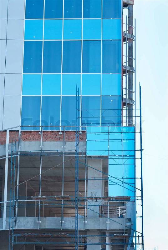 Office building construction site , stock photo