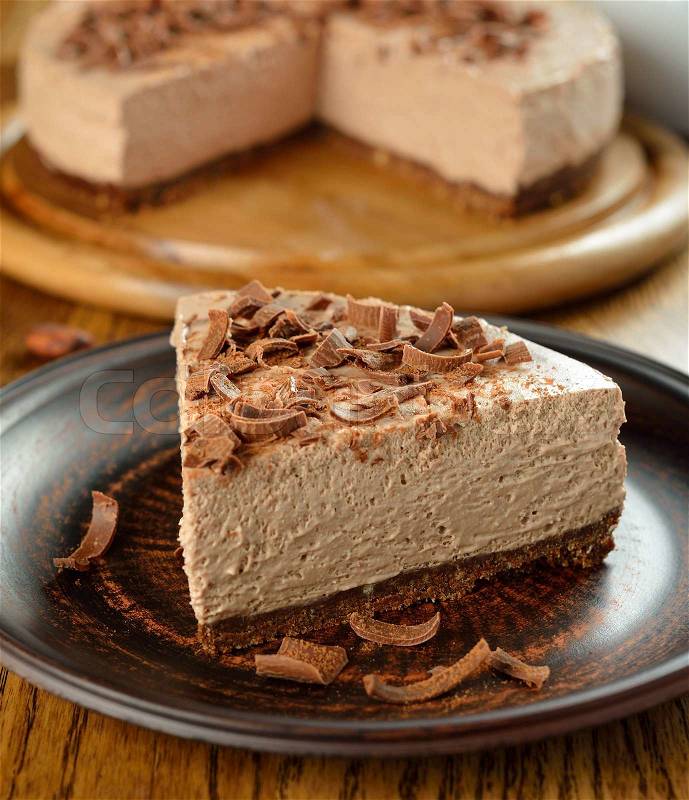 Cold chocolate cheesecake, stock photo