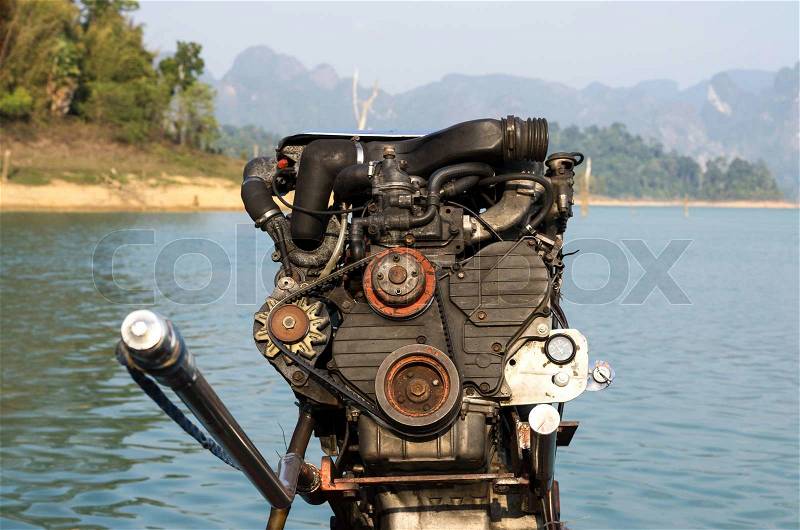 Boat engine, stock photo