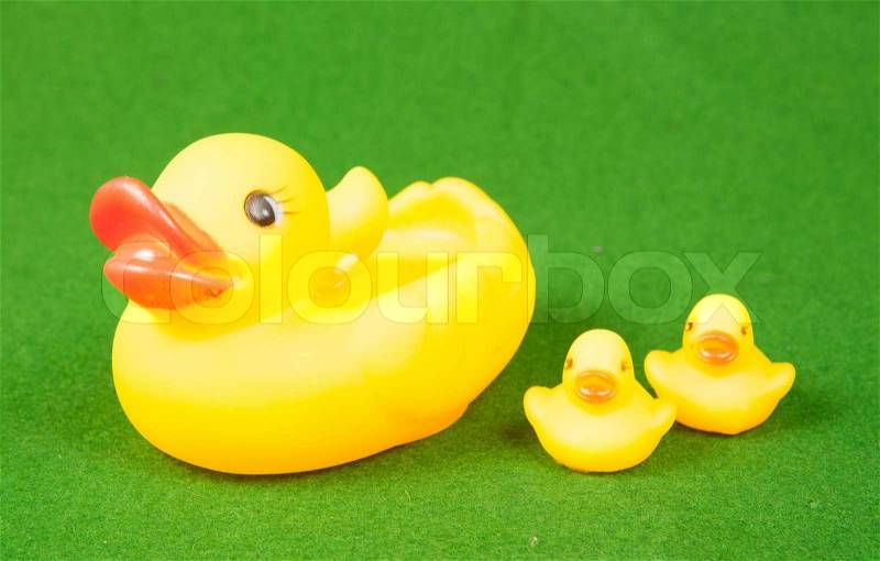 Plastic yellow duck toy, stock photo