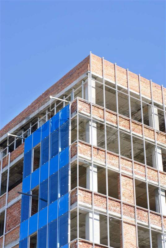 Office building construction site , stock photo