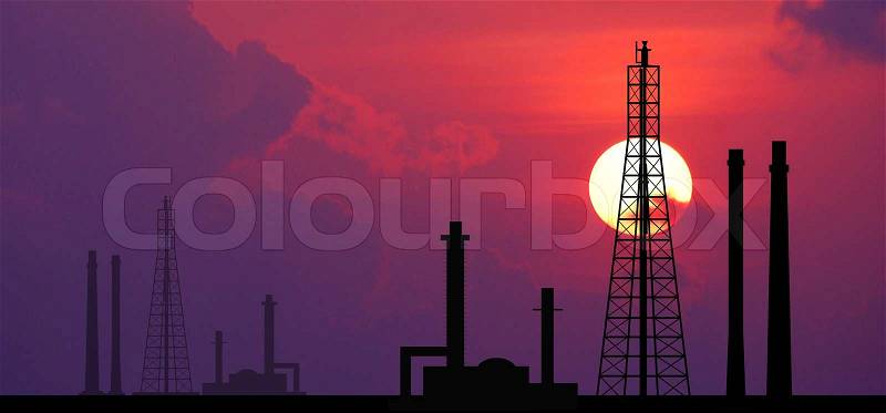Power plant powerhouse electric industry industrial business factory background for design, stock photo