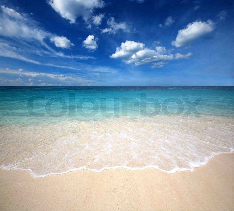 Sea sand sun beach blue sky thailand landscape nature viewpoint, stock photo
