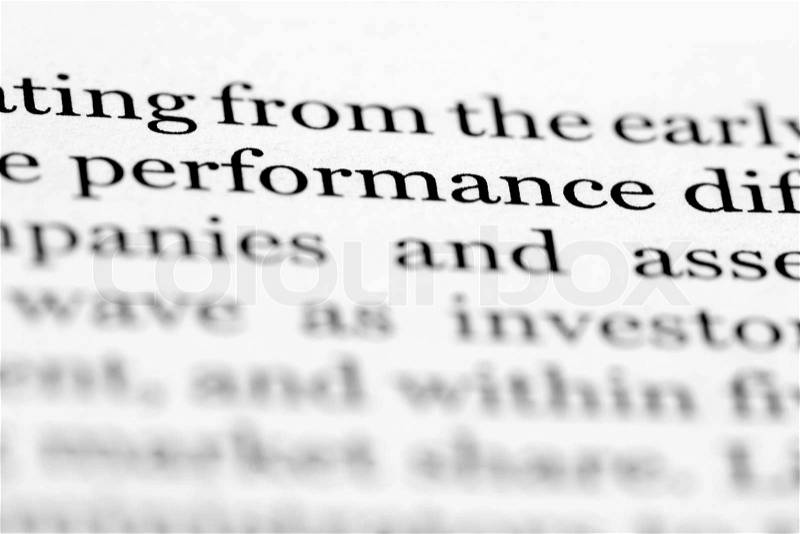 Macro image of an opened book - performance, stock photo
